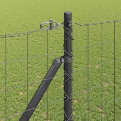 Clôture avec poteau Gris 1,5 x 10 m Acier et PVC 529277529277