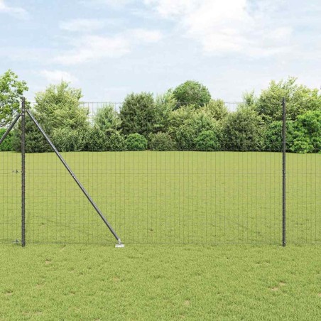 Clôture avec poteau Gris 1,6 x 10 m Acier et PVC 529278529278