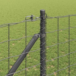 Clôture avec poteau Gris 1,4 x 10 m Acier et PVC 529279529279
