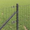 Clôture avec poteau Gris 0,4 x 25 m Acier et PVC 529287529287