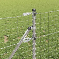 Clôture avec poteau Gris 0,4 x 25 m Acier et PVC 529292529292