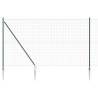 Clôture avec poteau Vert 1,5 x 10 m Acier et PVC 529298529298