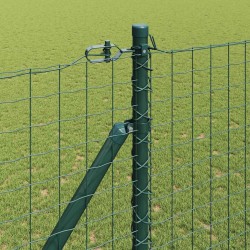 Clôture avec poteau Vert 1,5 x 10 m Acier et PVC 529298529298