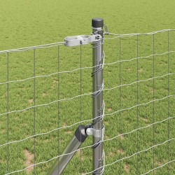 Clôture avec poteau Argenté 1,2 x 10 m Acier et PVC 529301529301