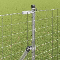Clôture avec poteau Argenté 1,6 x 10 m Acier et PVC 529306529306