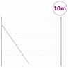 Clôture avec poteau Argenté 1,5 x 10 m Acier et PVC 529307529307