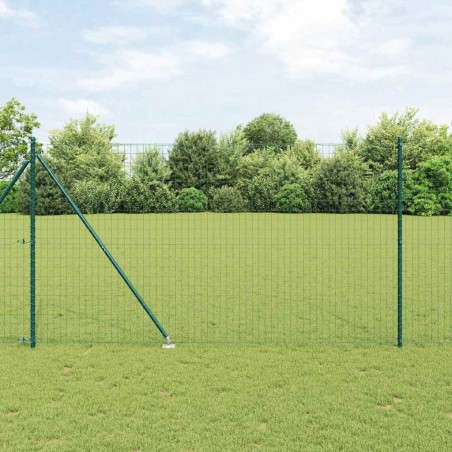 Clôture avec poteau Vert 1,5 x 10 m Acier et PVC 529313529313