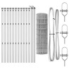 Clôture avec poteau Argenté 0,6 x 25 m Acier et PVC 529315529315