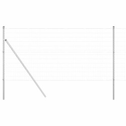 Clôture avec poteau Argenté 1,2 x 25 m Acier et PVC 529316529316