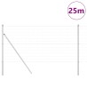Clôture avec poteau Argenté 1 x 25 m Acier et PVC 529328529328