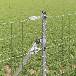 Clôture avec poteau Argenté 0,6 x 25 m Acier et PVC 529331529331