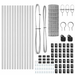 Clôture avec poteau Argenté 0,6 x 25 m Acier et PVC 529336529336