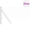 Clôture avec poteau Argenté 0,6 x 25 m Acier et PVC 529340529340