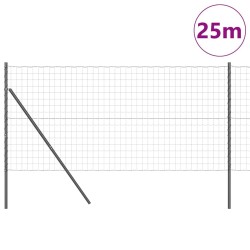 Clôture avec poteau Gris 1 x 25 m Acier 529342529342
