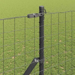 Clôture avec poteau Gris 1,5 x 10 m Acier 529347529347