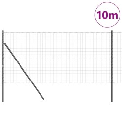 Clôture avec poteau Gris 1,2 x 10 m Acier 529349529349