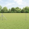 Clôture avec poteau Argenté 0,8 x 10 m Acier et PVC 529352529352