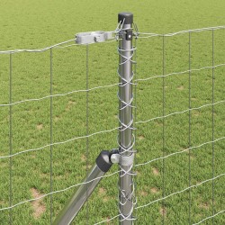 Clôture avec poteau Argenté 1,4 x 10 m Acier et PVC 529355529355