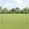 Clôture avec poteau Argenté 1,6 x 10 m Acier et PVC 529361529361
