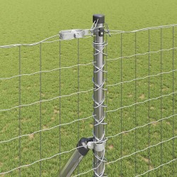 Clôture avec poteau Argenté 1,6 x 10 m Acier et PVC 529361529361