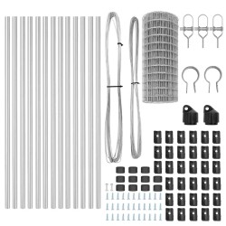Clôture avec poteau Argenté 0,6 x 25 m Acier et PVC 529366529366