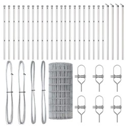 Clôture avec poteau Argenté 0,6 x 50 m Acier et PVC 529370529370