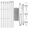 Clôture avec poteau Argenté 0,4 x 50 m Acier et PVC 529371529371