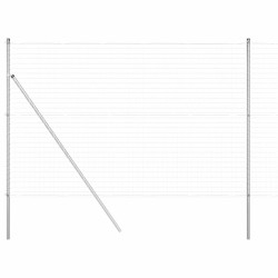 Clôture avec poteau Argenté 1,6 x 10 m Acier et PVC 529384529384