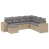 Salon de jardin avec coussins 7 pcs beige résine tressée 529393529393