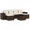 Salon de jardin avec coussins 7 pcs marron résine tressée 529394529394