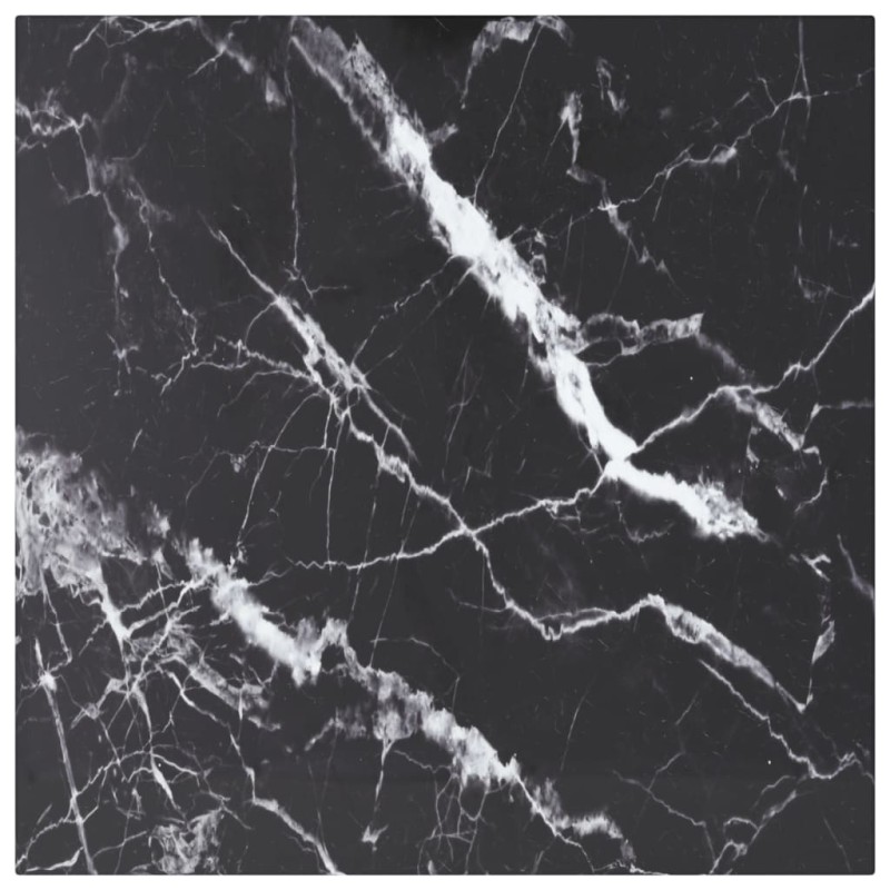 Dessus de table noir 50x50 cm 6 mm verre trempé design marbre 529397529397