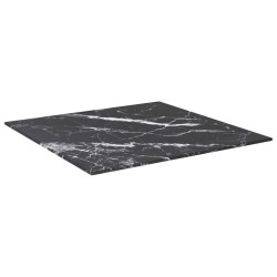Dessus de table noir 50x50 cm 6 mm verre trempé design marbre 529397529397