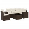 Salon de jardin avec coussins 6 pcs marron résine tressée 529400529400