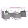 Salon de jardin avec coussins 6 pcs marron résine tressée 529400529400