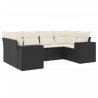 Salon de jardin 6 pcs avec coussins noir résine tressée 529401529401