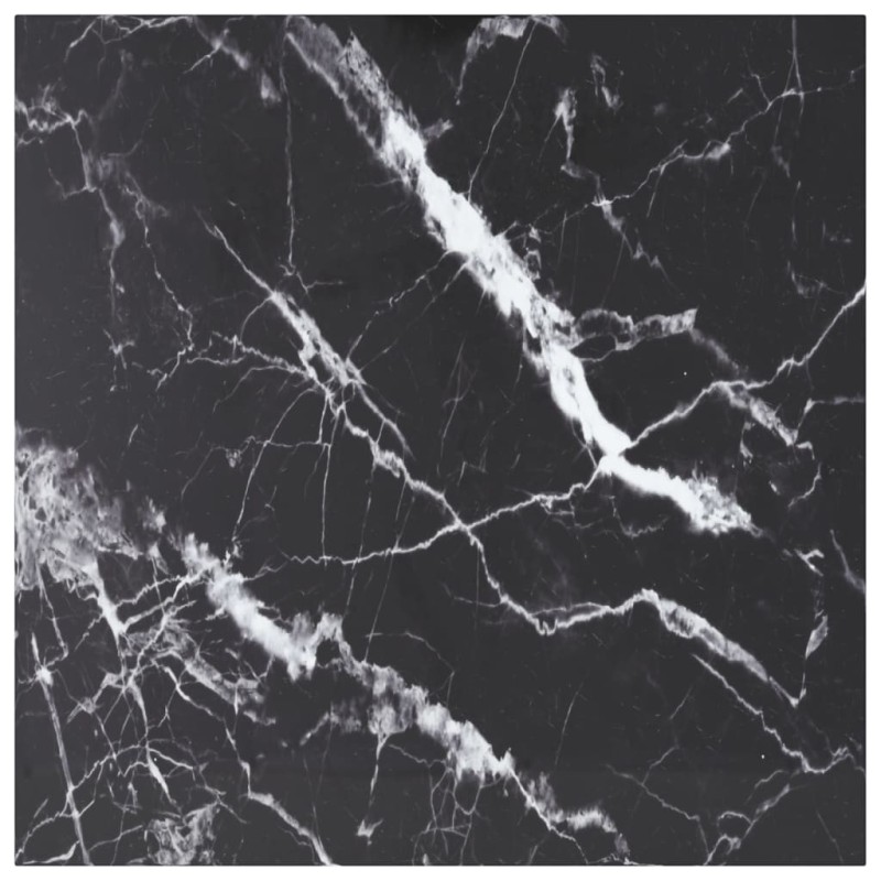 Dessus de table noir 80x80 cm 6 mm verre trempé design marbre 529402529402