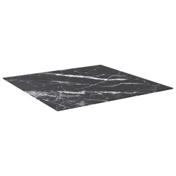 Dessus de table noir 80x80 cm 6 mm verre trempé design marbre 529402529402