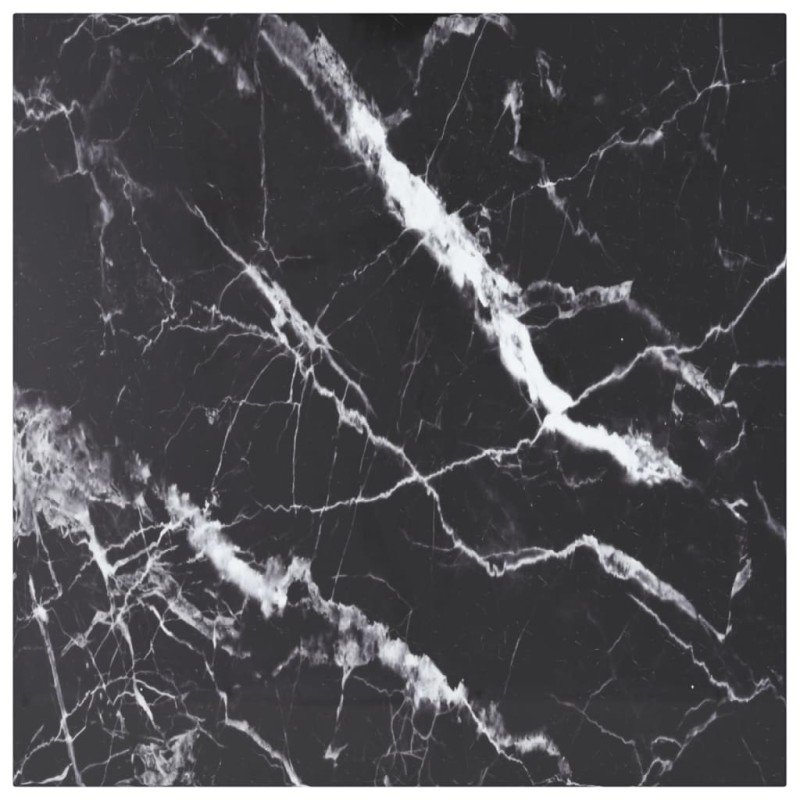 Dessus de table noir 70x70 cm 6 mm verre trempé design marbre 529403529403