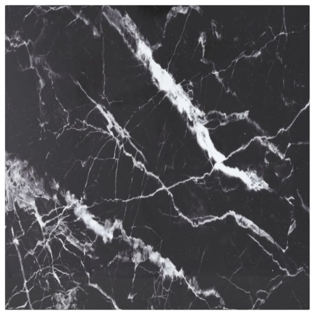 Dessus de table noir 70x70 cm 6 mm verre trempé design marbre 529403529403
