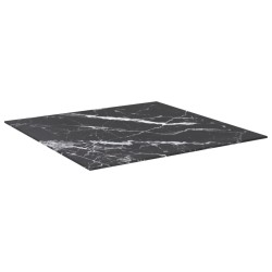 Dessus de table noir 70x70 cm 6 mm verre trempé design marbre 529403529403