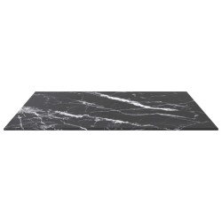Dessus de table noir 70x70 cm 6 mm verre trempé design marbre 529403529403