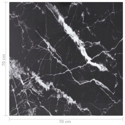Dessus de table noir 70x70 cm 6 mm verre trempé design marbre 529403529403