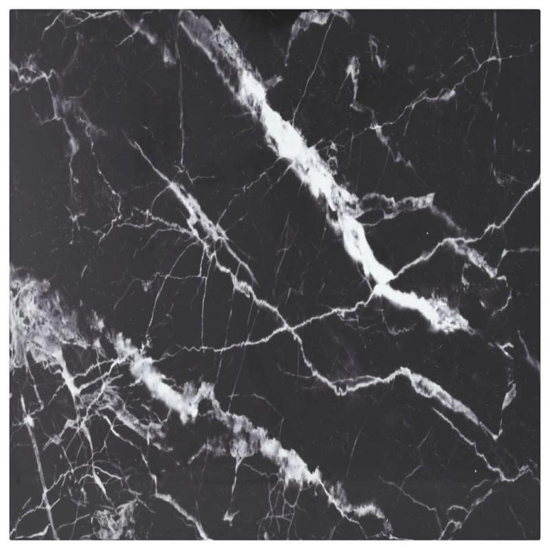 Dessus de table noir 60x60 cm 6 mm verre trempé design marbre 529404529404