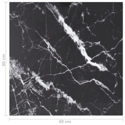 Dessus de table noir 60x60 cm 6 mm verre trempé design marbre 529404529404
