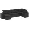 Salon de jardin 7 pcs avec coussins noir résine tressée 529405529405