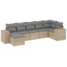 Salon de jardin avec coussins 7 pcs beige résine tressée 529406529406