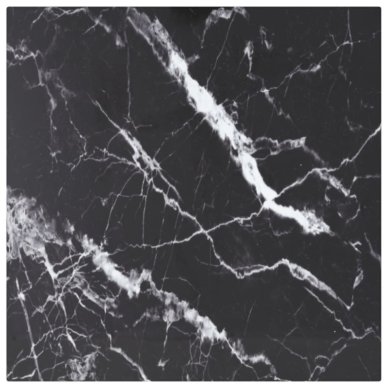 Dessus de table noir 40x40 cm 6 mm verre trempé design marbre 529407529407