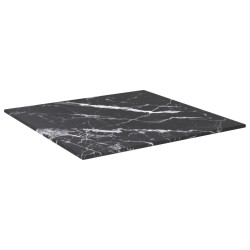 Dessus de table noir 40x40 cm 6 mm verre trempé design marbre 529407529407