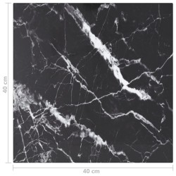 Dessus de table noir 40x40 cm 6 mm verre trempé design marbre 529407529407