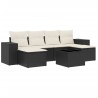 Salon de jardin 7 pcs avec coussins noir résine tressée 529408529408